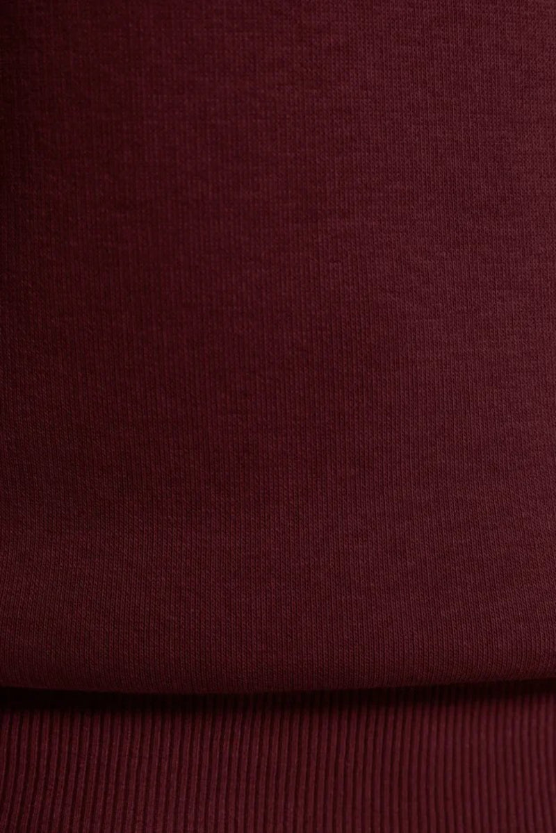Thick Fleece-Lined Regular Fit Crew Neck Basic Knit Sweatshirt