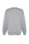 Thick Fleece-Lined Regular Fit Crew Neck Basic Knit Sweatshirt