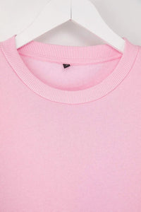Thick Fleece-Lined Regular Fit Crew Neck Basic Knit Sweatshirt