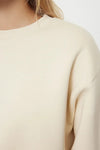 Thick Fleece-Lined Regular Fit Crew Neck Basic Knit Sweatshirt