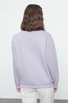Thick Fleece-Lined Regular Fit Crew Neck Basic Knit Sweatshirt