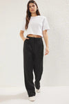 Straight-Cut Pleated Woven Trousers