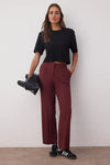 Straight-Cut Pleated Woven Trousers