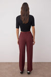 Straight-Cut Pleated Woven Trousers