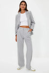 Straight-Cut Pleated Woven Trousers