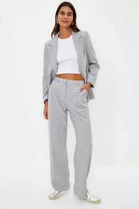 Straight-Cut Pleated Woven Trousers