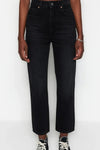 High-Waist Straight-Leg Jeans