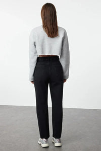 High-Waist Straight-Leg Jeans
