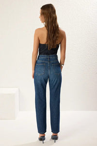 High-Waist Straight-Leg Jeans