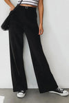 High-Waist Wide-Leg Pleated Woven Trousers