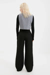 High-Waist Wide-Leg Pleated Woven Trousers