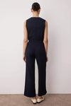 High-Waist Wide-Leg Pleated Woven Trousers