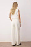 High Waist Wide Leg Pleated Woven Fabric Trousers
