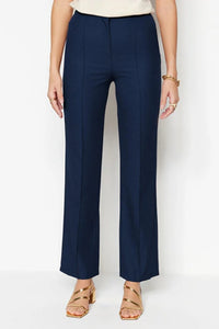 Straight Cut High Waist Pintuck Woven Trousers