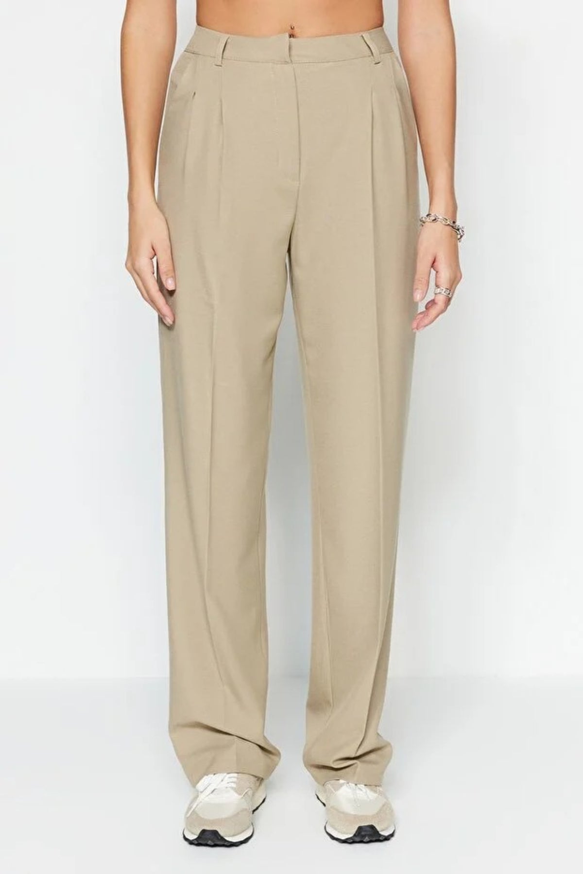 Limited Edition Straight Cut Pleated Woven Trousers