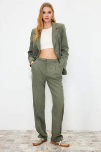 Limited Edition Straight Cut Pleated Woven Trousers