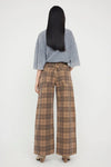 Multicolor Mid-Rise Pattern Wide Leg Jeans