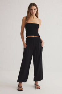 Woven Harem-Style Pants with Elasticated Cuffs