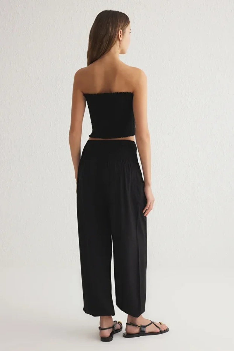 Woven Harem-Style Pants with Elasticated Cuffs