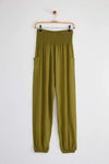 Woven Harem-Style Pants with Elasticated Cuffs