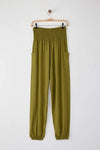Woven Harem-Style Pants with Elasticated Cuffs