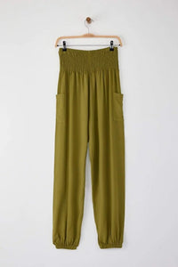 Woven Harem-Style Pants with Elasticated Cuffs