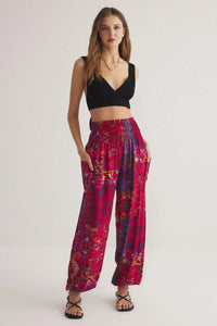 Woven Harem-Style Pants with Elasticated Cuffs
