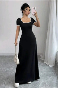 U-Neck Maxi Dress