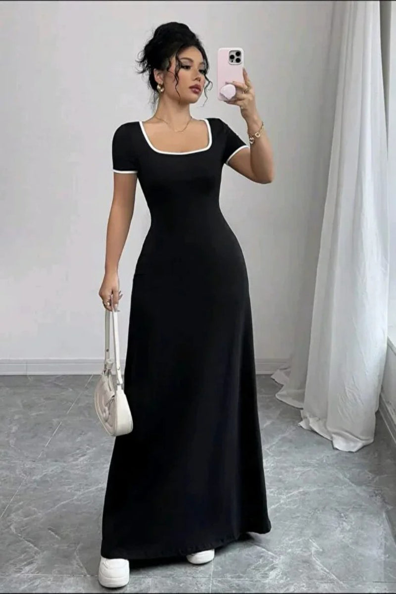 U-Neck Maxi Dress