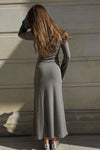 U-Neck Maxi Dress Grey