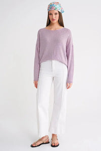 Boat Neck Lightweight Seasonal Knit Sweater