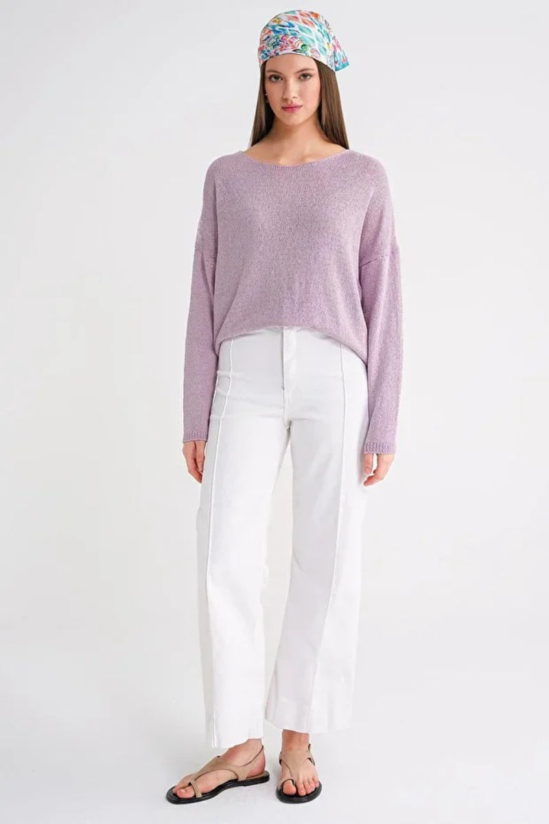 Boat Neck Lightweight Seasonal Knit Sweater