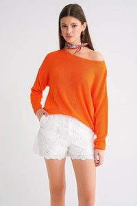 Boat Neck Lightweight Seasonal Knit Sweater