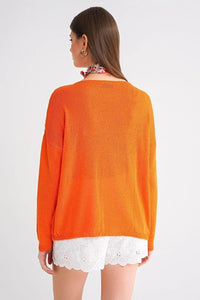 Boat Neck Lightweight Seasonal Knit Sweater