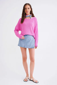 Boat Neck Lightweight Seasonal Knit Sweater