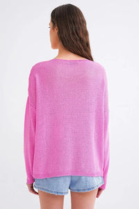 Boat Neck Lightweight Seasonal Knit Sweater