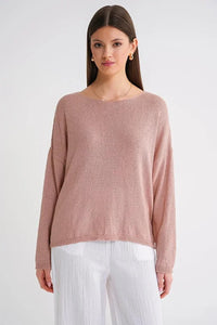 Boat Neck Lightweight Seasonal Knit Sweater