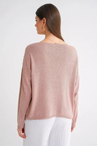 Boat Neck Lightweight Seasonal Knit Sweater