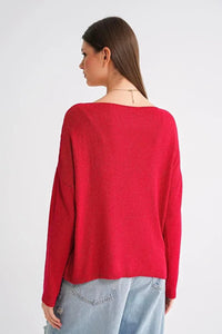 Boat Neck Lightweight Seasonal Knit Sweater