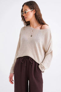 Boat Neck Lightweight Seasonal Knit Sweater