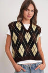 Argyle Pattern Knit Sweater Vest