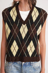 Argyle Pattern Knit Sweater Vest