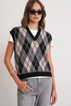 Argyle Pattern Knit Sweater Vest