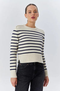 Soft-Textured Striped Knit Sweater