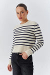 Soft-Textured Striped Knit Sweater