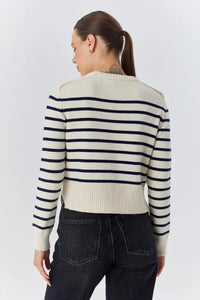 Soft-Textured Striped Knit Sweater