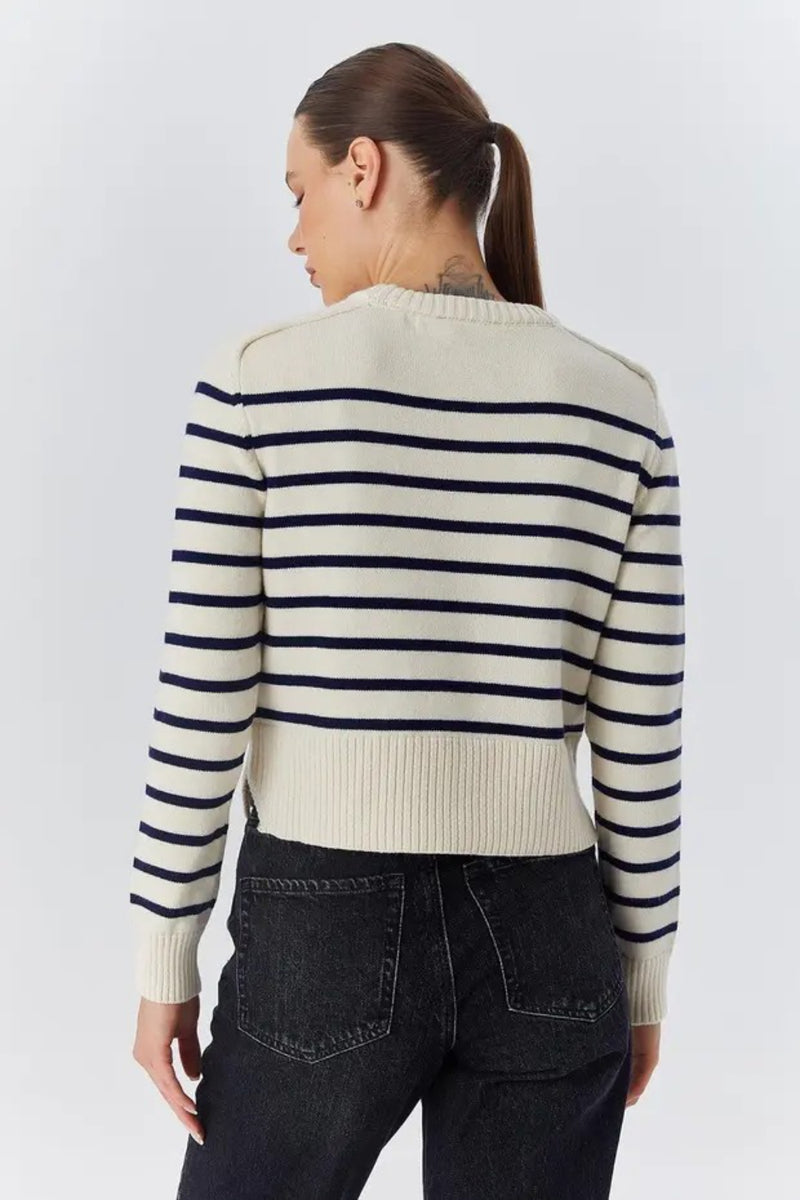 Soft-Textured Striped Knit Sweater