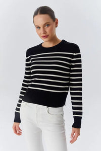 Soft-Textured Striped Knit Sweater