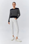 Soft-Textured Striped Knit Sweater