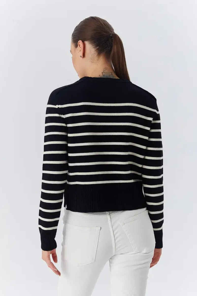 Soft-Textured Striped Knit Sweater